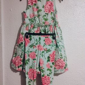 Gymboree Pink and Green Floral Kids Set